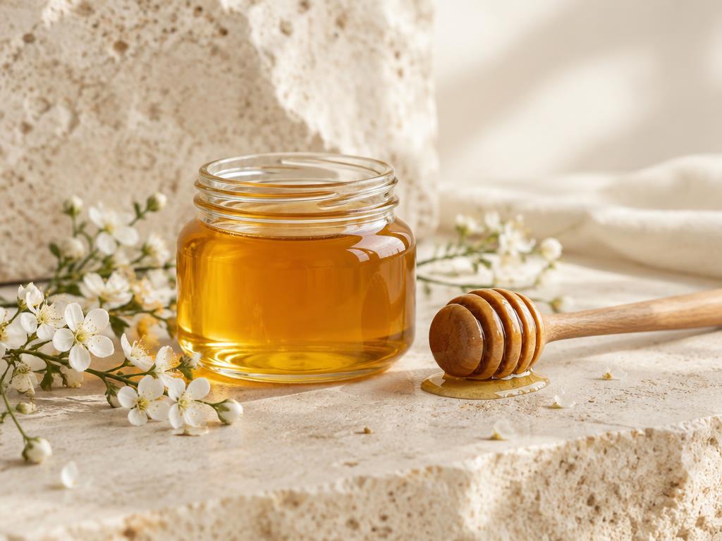 Honey botanical still life