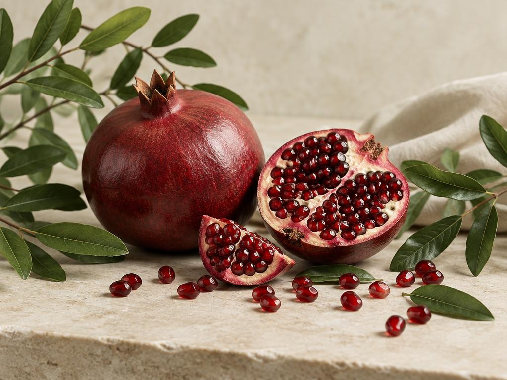 Pomegranate botanical still life